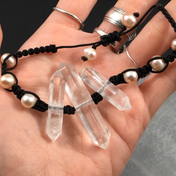 Double Terminate Crystal macramé Bracelet - Picture 4 of 10